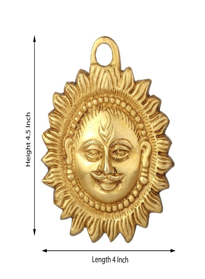 Pick End Now Brass Sun Surya Face Idol Sculpture for Positivity at Home & Office | Product Dimensions - 4X0.5X4.5Inches, 300Gm - Image 2
